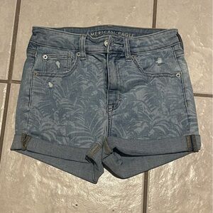 American Eagle Outfitters Women’s Patterned Blue Jean‎ Shorts Size 2